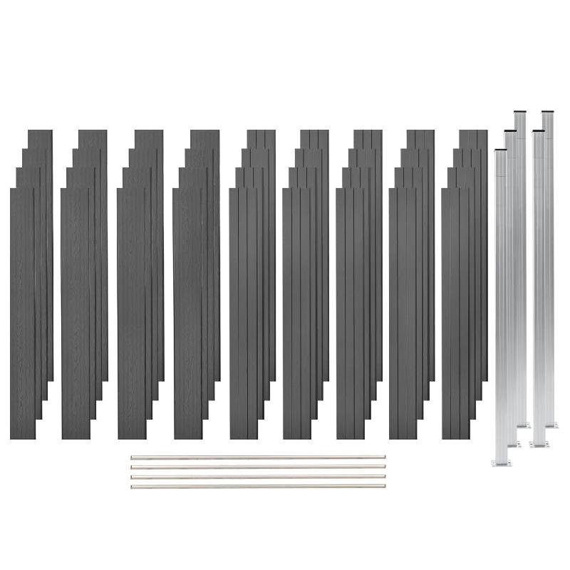 Vidaxl ensemble de clôture wpc 4 carré 699x187 cm gris 3053269_0