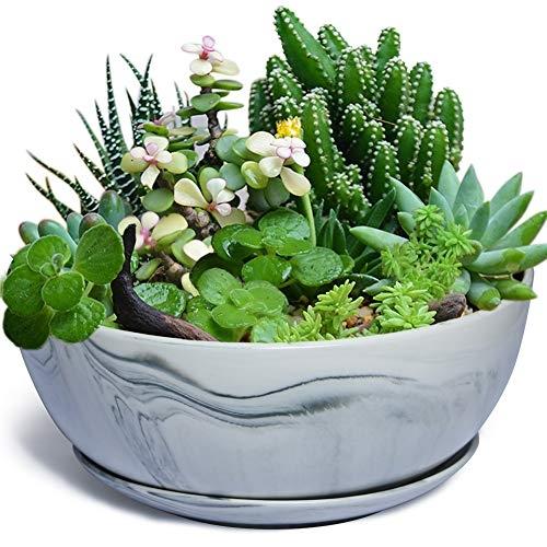 GRAND POT DE FLEURS EN MARBRE - EN CÉRAMIQUE - POUR PLANTES SUCCULENTE_0