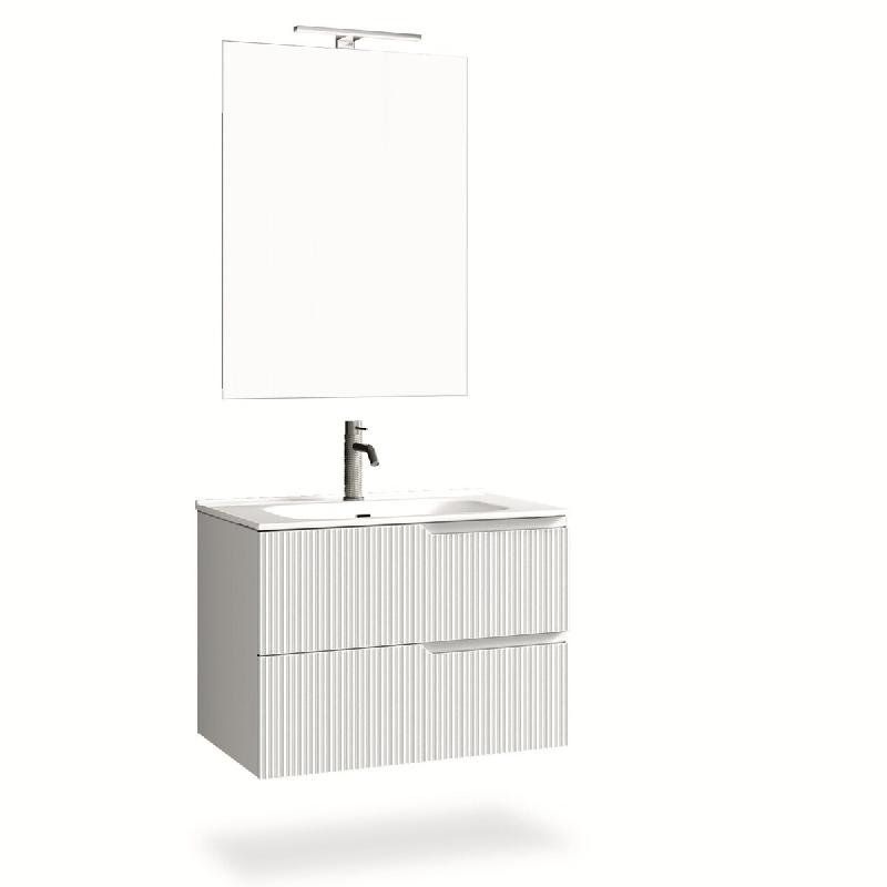 AQA Design Composition de salle de bain en MDF 4 pièces VENERE blanc mat L.81 P.46,5 H.190 MPVE08-O1 - blanc Bois manufacturé MPVE08-O1_0