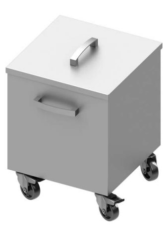 Bac à déchets mobile - 932343550 - inox soudé - 40 L - roulettes pivotantes_0