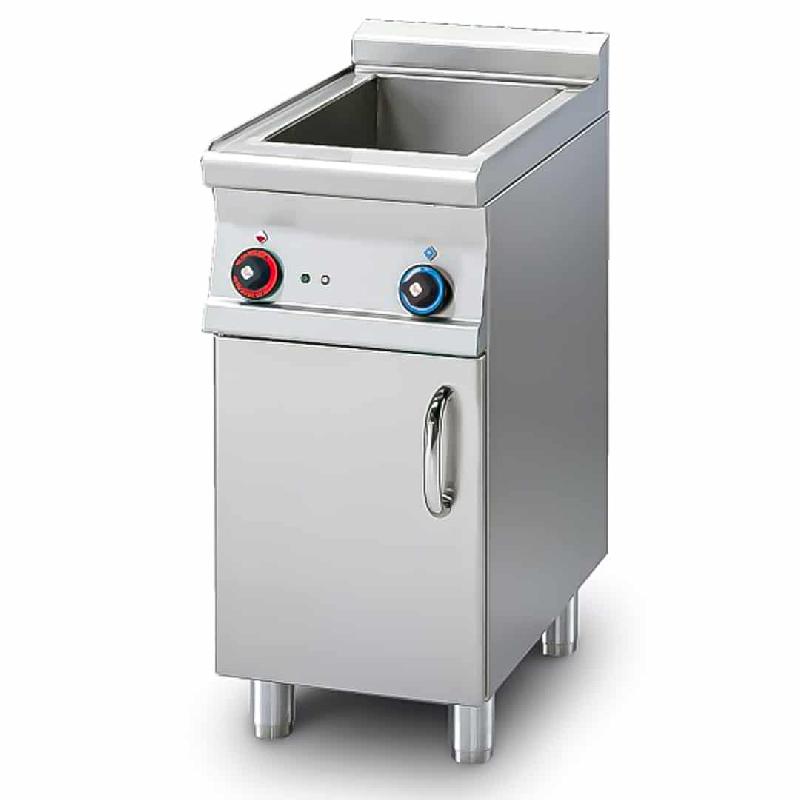 Bain-marie électrique sur meuble placard fermé, gamme 700, en inox AISI 304, 2 cuves, 2.2 kW_0