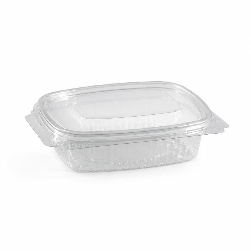 Barquette fraîcheur NOVABOX en RPET transparent 1000 ml avec couvercle à charnière - Grande salade & plat froid - Pack été 2 cartons - Lot de 800_0