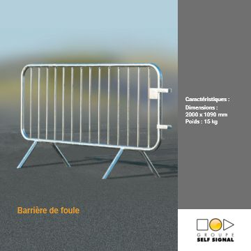 Barrière de foule - 2000x1090 mm - 15 kg - Rangement sur rack_0