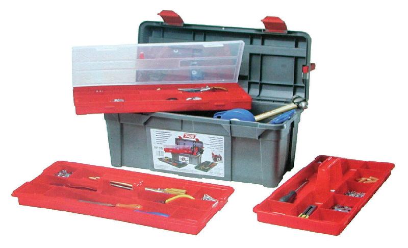 Boîte à outils incassable - 2 baladeurs et organiseur - Poignée avec sécurité cadenassable_0