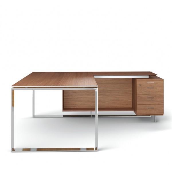Bureau X7 avec retour et caisson - Officity. - 210, Wenge, Droite_0