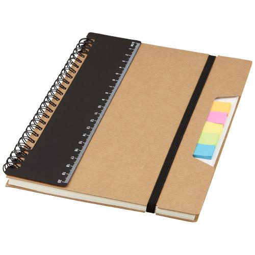 Carnet de notes recyclé A5 Josie - Fermeture élastique assortie et règle intégrée_0