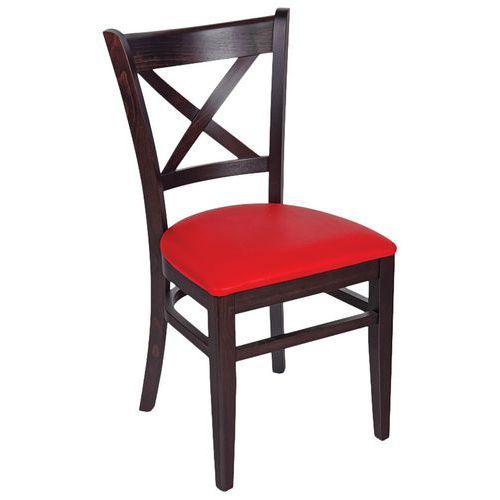 CHAISE DONA STRUCTURE HÊTRE MASSIF - ASSISE TISSU PVC KIRSCH - STAMP