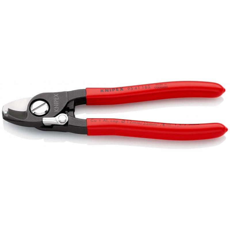 Coupe-câbles 165mm - Ø12mm/35mm² Cu/Al - Gainage PVC - Dénudage 1,5/2,5mm² - KNIPEX | 9541165_0