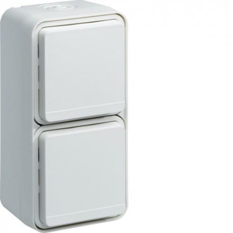 CUBYKO PC DBLE VERT 2P+T BLANC HAGER WNC132B