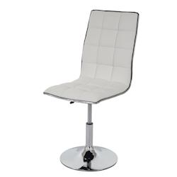 Décoshop26 - Chaise à manger cuisine design moderne et chic hauteur réglable pivotant en synthétique blanc 04_0002202 - blanc 3000258732699_0