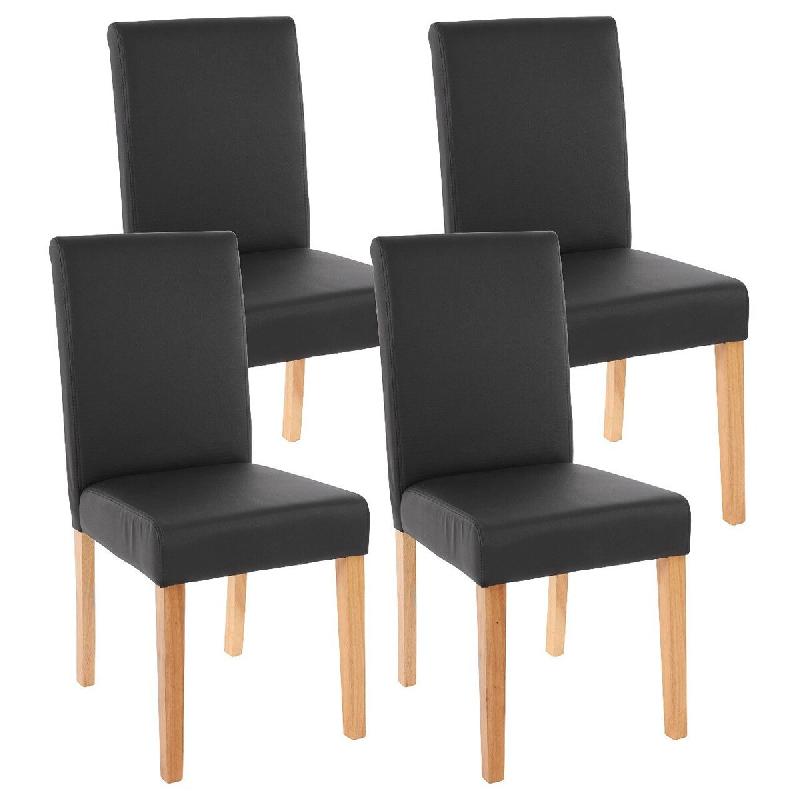 Décoshop26 - Lot de 4 chaises de salle à manger synthétique noir mat pieds clairs CDS04136 - noir 3000072683627_0