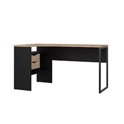 Deladeco Bureau d'angle moderne chêne/noir Alkor - 3665367386265_0