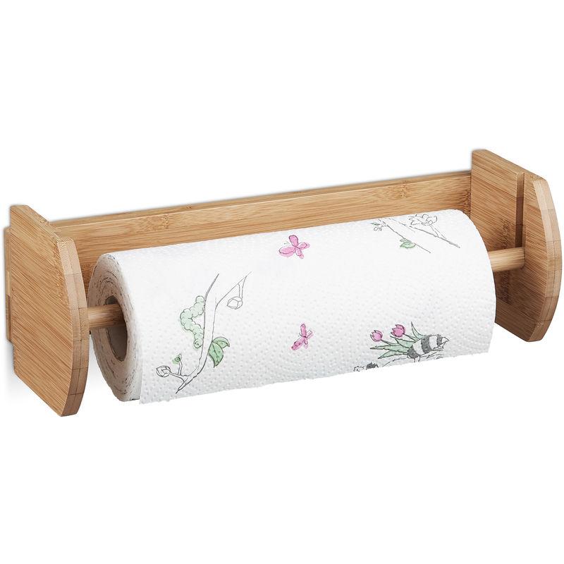 Derouleur De Papier Essuie Tout Mural En Bambou Distributeur De