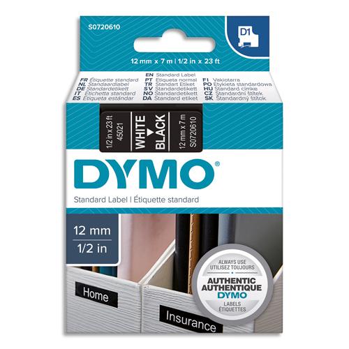 Dymo ruban nylon d1 12mmx7m blanc sur noir 16957_0