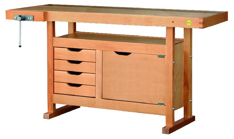 Établi avec rangement 1.50x0.50m - 4 tiroirs et 1 porte_0