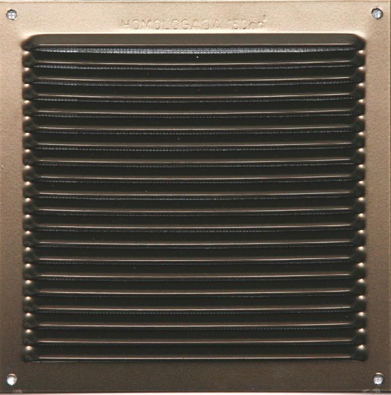 Grille d'aération en aluminium laqué - 17 x 17 cm - pour intérieur et extérieur, avec moustiquaire et passage double sens_0