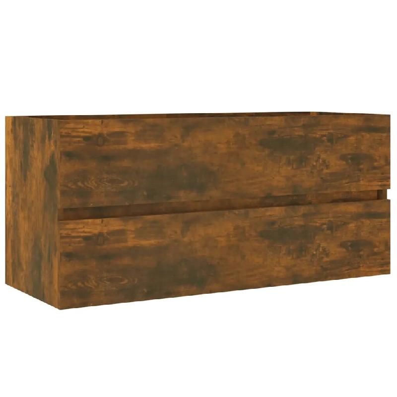 Helloshop26 - Armoire de lavabo pratique moderne rangement mural 100 x 38,5 x 45 cm en bois d'ingénierie chêne fumé 02_0048238 - Bois massif 300023_0
