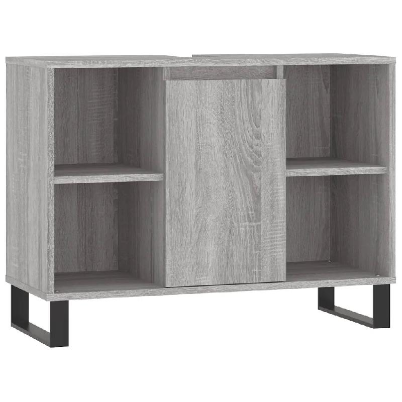 Helloshop26 - Armoire de salle de bain avec rangement 80 x 33 x 60 cm style industriel en bois d'ingénierie sonoma gris 02_0049069 - gris Bois massif_0