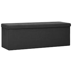 Helloshop26 - Banc banquette de rangement pliable noir faux lin 02_0010838 - 3000595947763_0