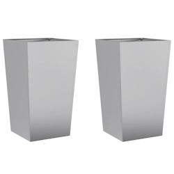 Helloshop26 - Jardinière bac lit surélevé plantes fleurs jardin terrasses lot de 2 45 x 45 x 75 cm acier galvanisé gris 02_0038982 - 3000217956715_0