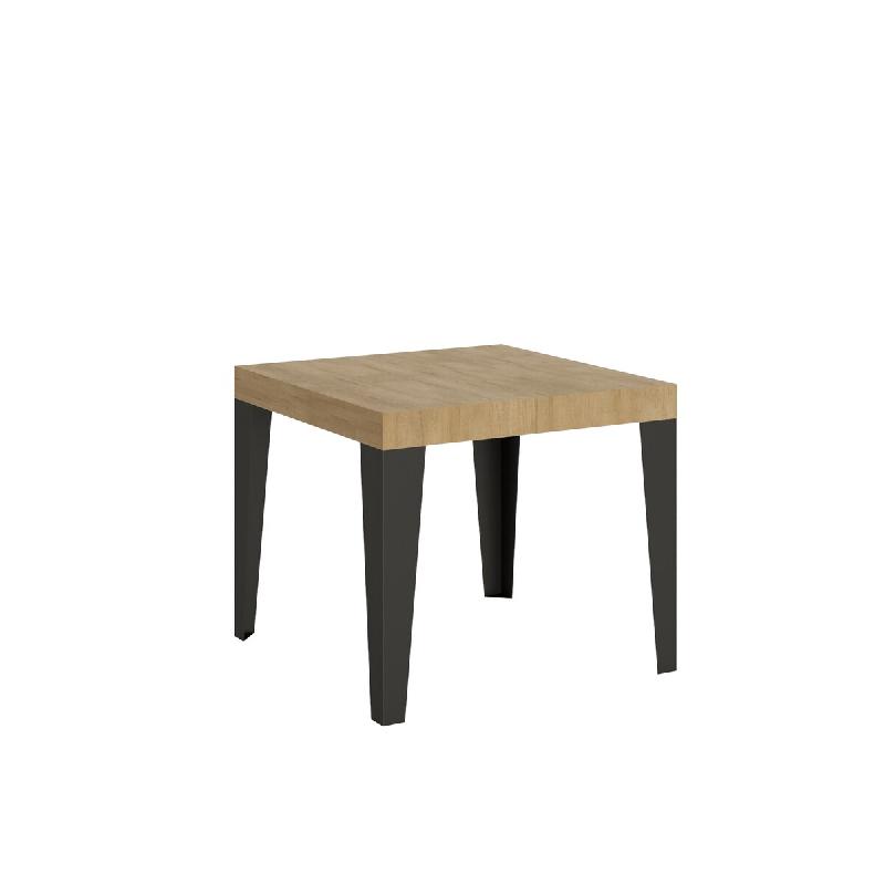 Itamoby Table extensible 90x90/246 cm Chêne Flamme Nature Structure Anthracite - marron VE900TAFLMALL-QN-AN_0