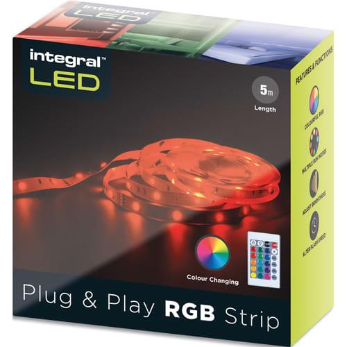 Integral bandeau LED Plug&Play 5 mètres - 30 LED/m - 4.5W/m - Fonctionne sur prise - Réglable avec télécommande_0