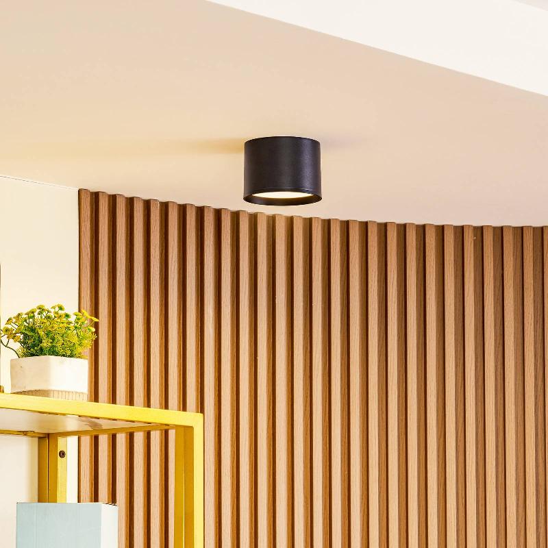 LINDBY SPOT LED NIVORIA, Ø 12 CM, NOIR SABLE, SET DE 4 PIÈCES