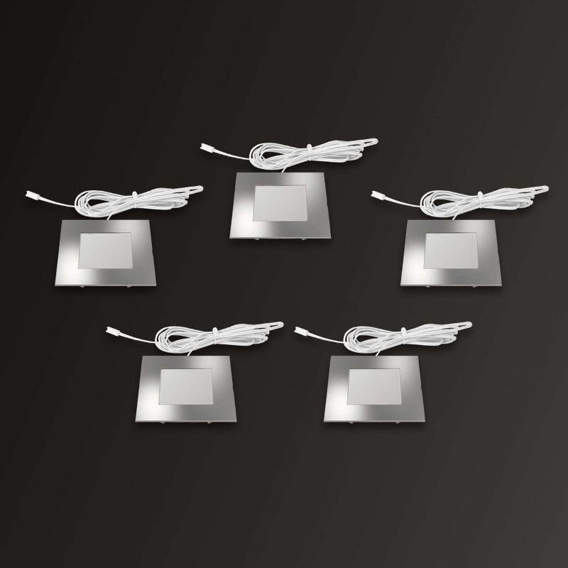 HERA LOT DE 5 LAMPES ENCASTRÉES FQ 68 LED, BC, CARRÉ