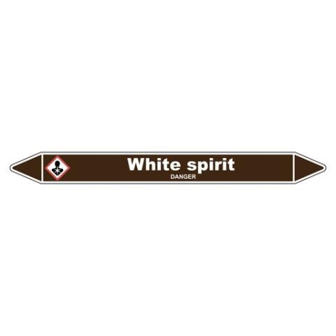 LOT DE 5 - MARQUEUR TUYAUTERIE - WHITE SPIRIT - VINYLE LAMINÉ - NFX 08-105 450 X 52 MM
