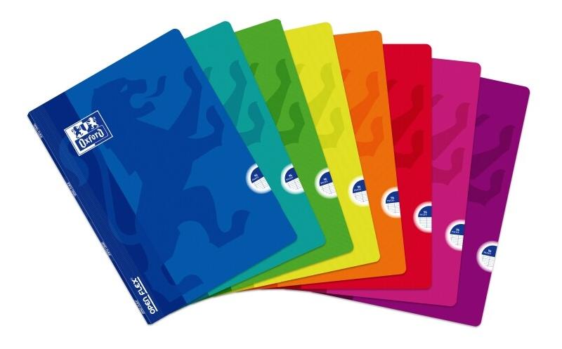 Oxford Lot de 10 Cahier Openflex piqué A4, 96p./48 feuilles 90g/m², Séyès, coloris assortis (8) - 3020122878131_0