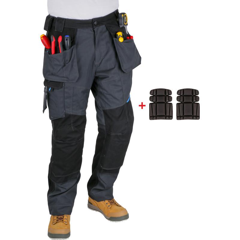 PANTALON DE TRAVAIL WX3 AVEC POCHES HOLSTER + PROTÈGE-GENOUX PORTWEST 48 GRIS MÉTAL *DISPO 48H*