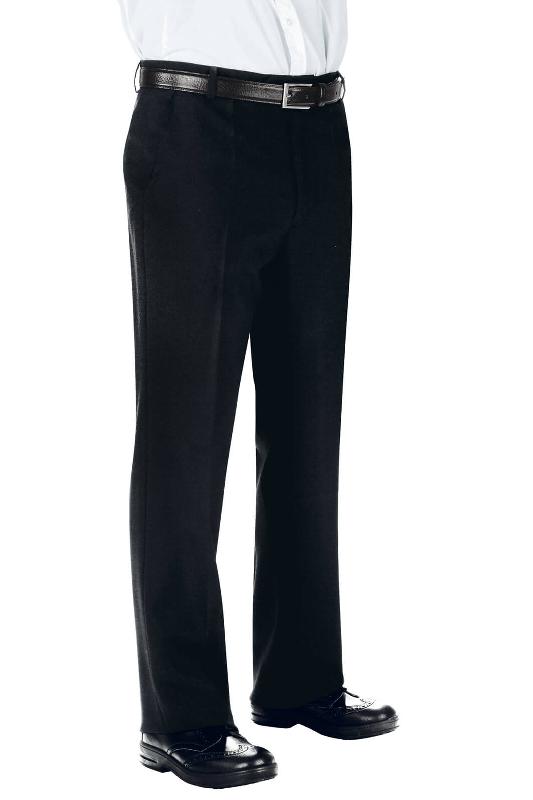 PANTALON HOMME 100% LAINE NOIR