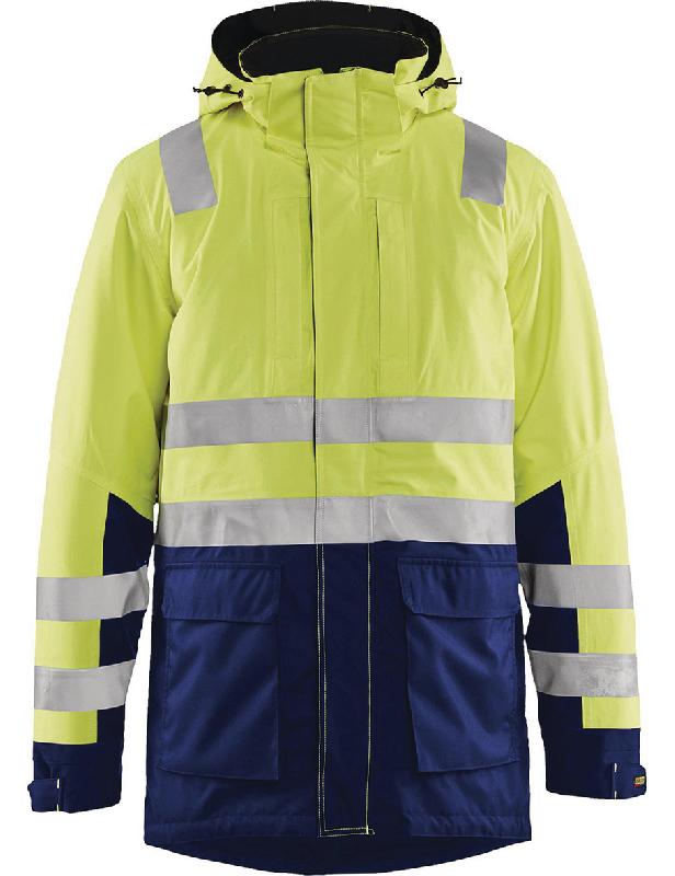 PARKA HAUTE-VISIBILITÉ JAUNE FLUORESCENT/MARINE TAILLE XXL - MANUTAN COLLECTIVITÉS