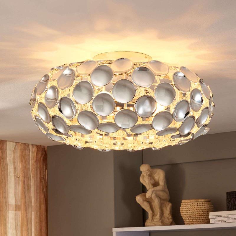 LINDBY PLAFONNIER REZA, Ø 48 CM, CHROMÉ, E14