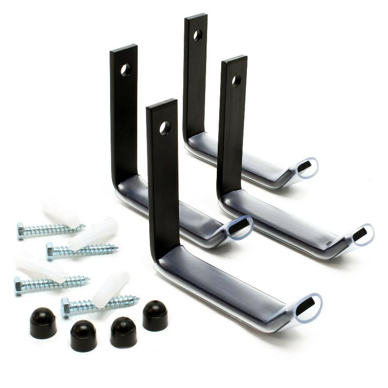 Porte-pneus mural en acier inoxydable - Support pour 4 pneus avec revêtement plastique - Garage 16_0002906_0