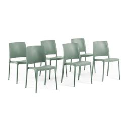 RATTATAN Set 6 Chaises Empilables en Polypropylène avec fibre de verre pour Jardin ou intérieur, hydrofuges et résistantes, design moderne - MARIA_0