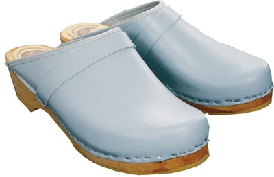 SABOTS CUIR BLEU CLAIR