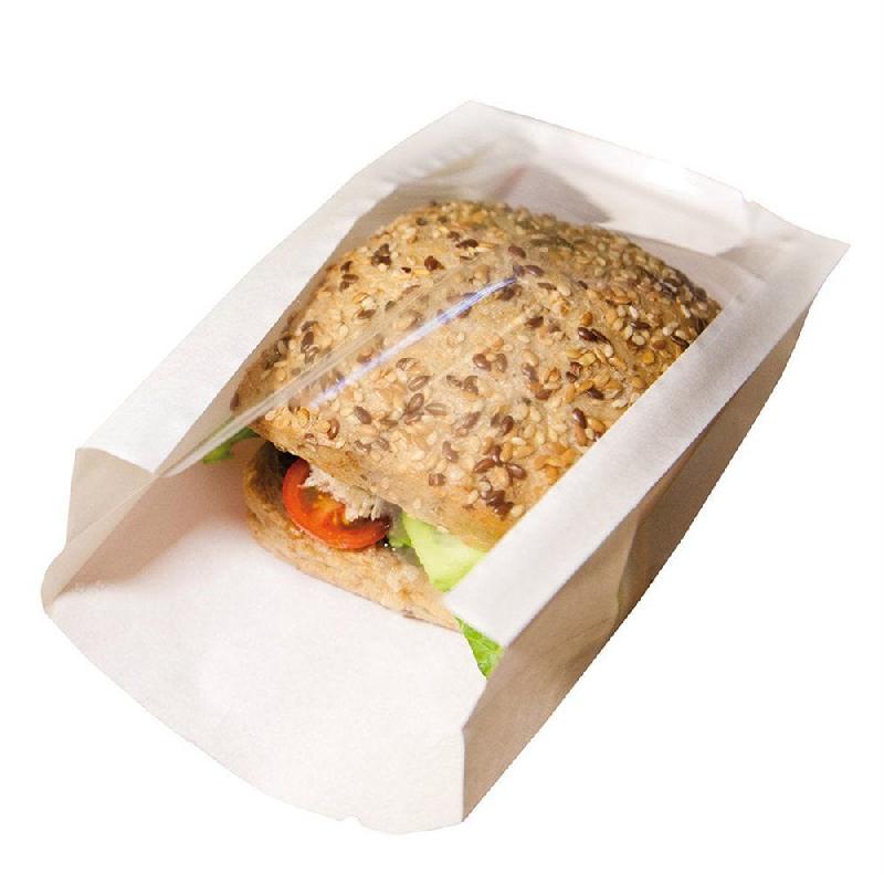 Sac sandwich à fenêtre blanc 14x9+5x17cm - par 100_0