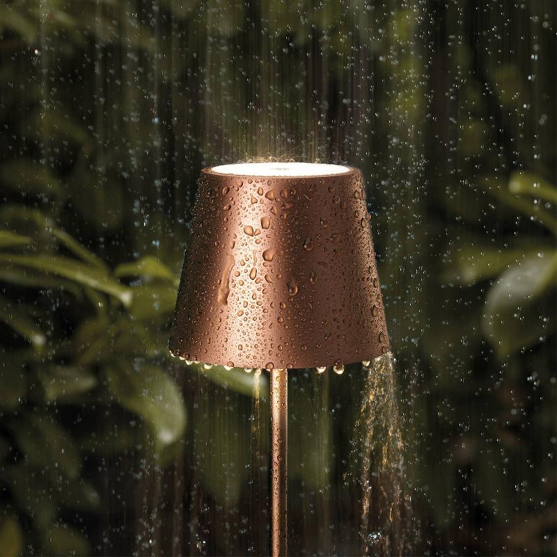 SIGOR LAMPE DE TABLE LED RECHARGEABLE NUINDIE, USB-C, BRONZE, IP54, INTENSITÉ