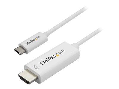 STARTECH.COM ADAPTATEUR USB-C VERS HDMI DE 1M - CÂBLE VIDÉO USB TYPE C VERS HDMI 2.0 - 4K60HZ - COMPATIBLE THUNDERBOLT 3 - CONVERTISSEUR USB-C À HDMI - DP 1.2 ALT MODE HBR2 - BLANC