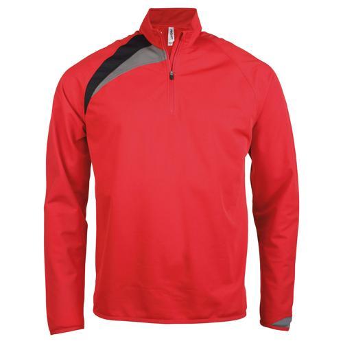 SWEAT 1/2 ZIP TRAINING ROUGE