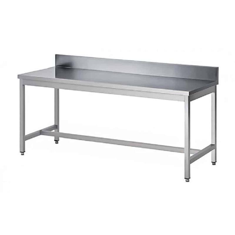 Table soudée  bords droits, adossée, inox AISI 304, P 700 mm (Longueur, mm: 1600 - Réf STA167-1)_0