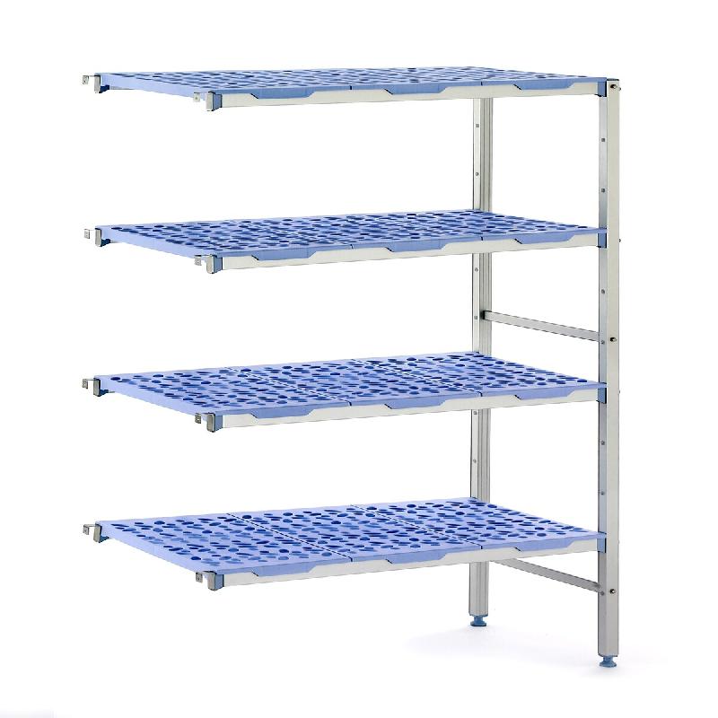 Tournus RAYONNAGE A CLAYETTES AMOVIBLES clayettes polypropylène, crochets d angle inclus à 4 niveaux dimensions  1251 x 400 mm hauteur 1750 mm - PCB_0