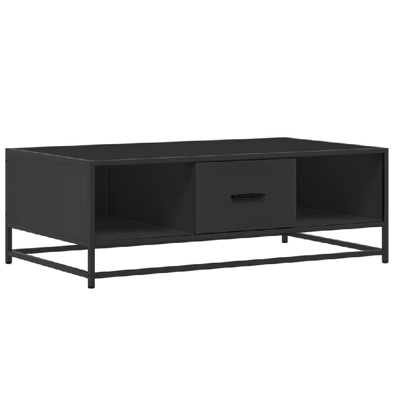 VidaXL Table basse noir 100x57x35 cm bois d'ingénierie et métal Modèle Liberté Plus - 848759_0