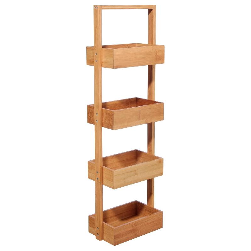 WellHome - Organisateur de salle de bain en bambou à 4 niveaux 88cm - beige WH14043_0