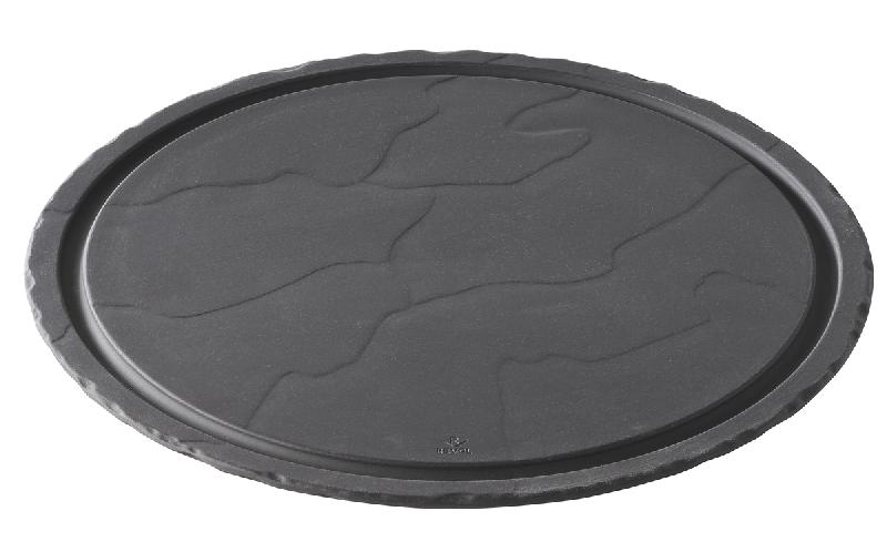 ASSIETTE À STEAK ROND NOIR PORCELAINE Ø 30 CM BASALT REVOL
