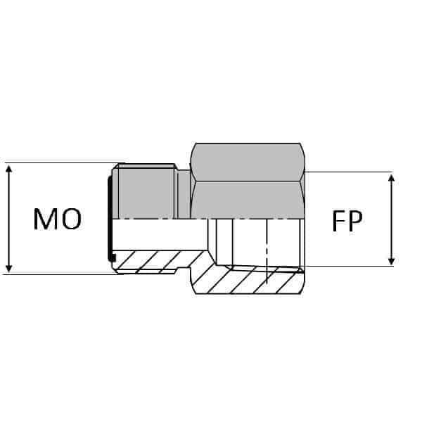 Adaptateur droit mâle ORFS x femelle NPT - 1