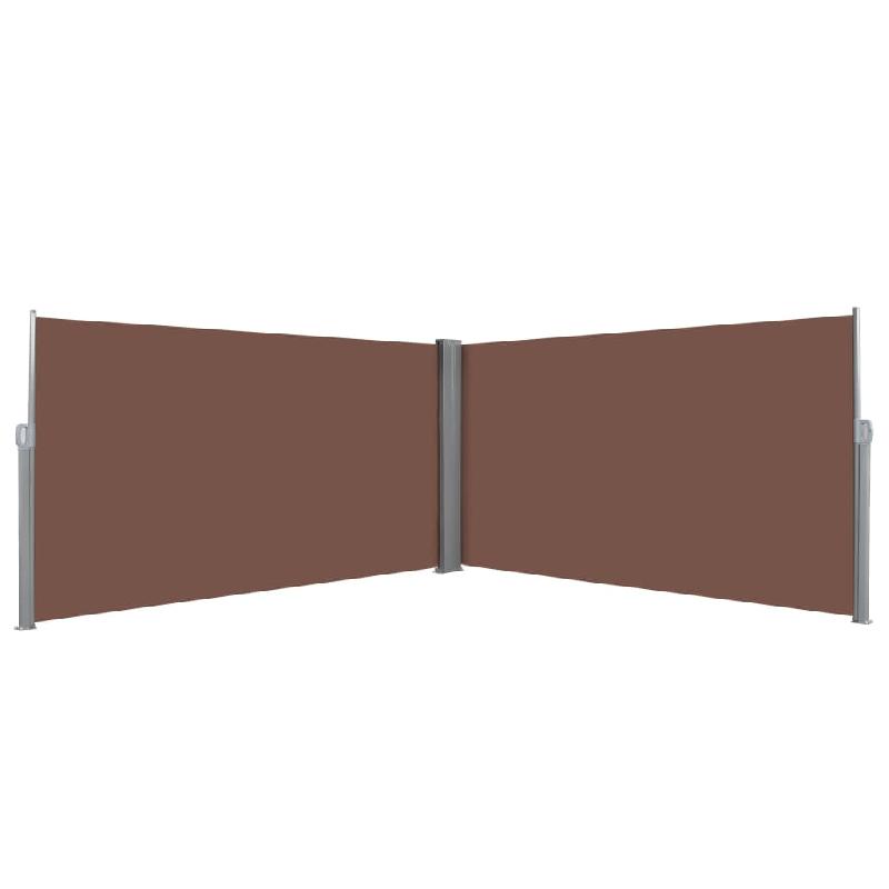 Auvent paravent store brise-vue latéral rétractable - Protection visuelle pour patio, jardin, terrasse, balcon - 160 x 600 cm - Marron_0