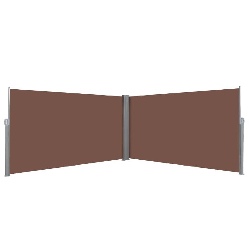 AUVENT PARAVENT STORE BRISE-VUE LATÉRAL RÉTRACTABLE DE PATIO JARDIN TERRASSE BALCON PROTECTION VISUELLE ÉCRAN 160 X 600 CM MARRON 02_0007098_0