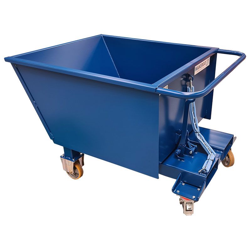 Benne basculante manuelle 500 L avec roues - Référence BBM500R-3767 - Capacité 1 000 kg - Made in France_0